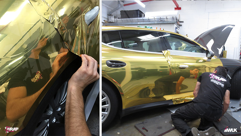 Gold Chome Car Wrap